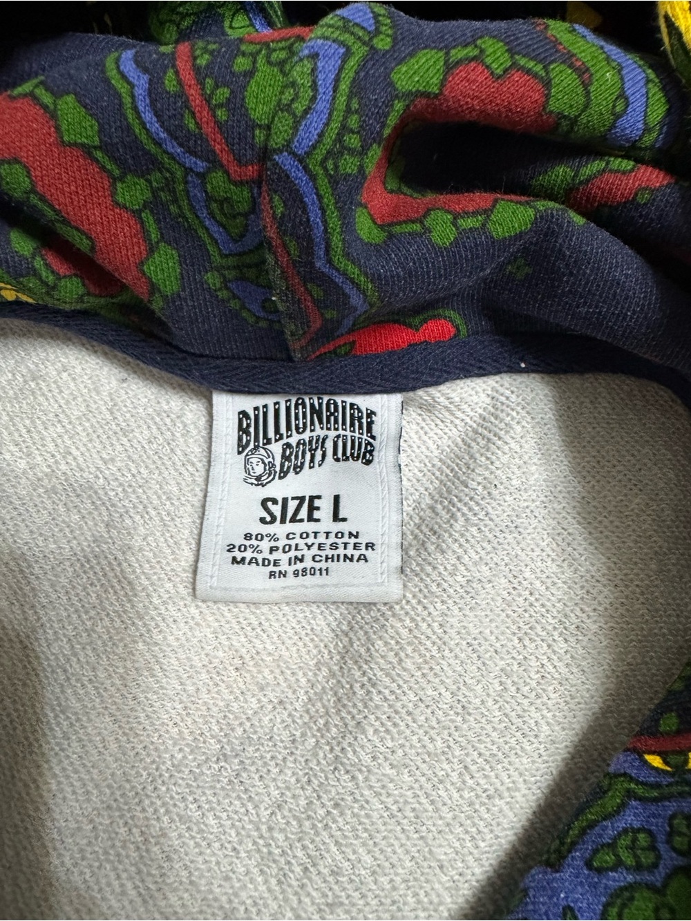 Billionaire Boys Club Navy Multicolor Paisley Zip-Up Hoodie - Picture 3 of 3